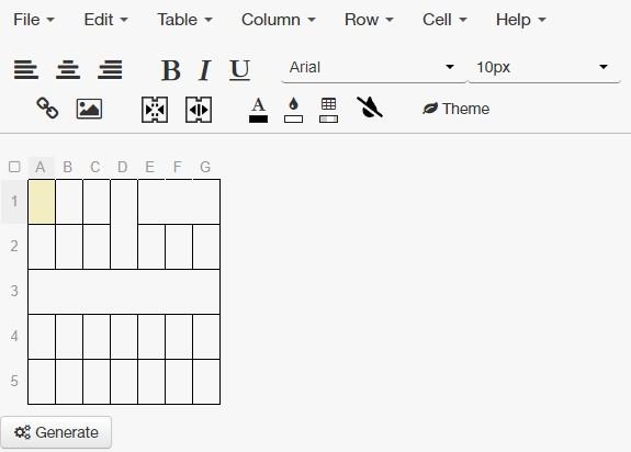 Tables Generator - Home